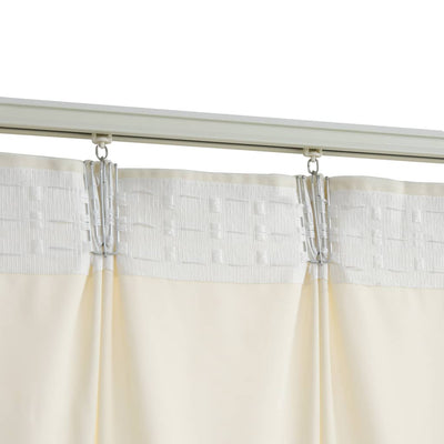 Gordijnen verduisterend 2 st met haken 140x245 cm fluweel crème