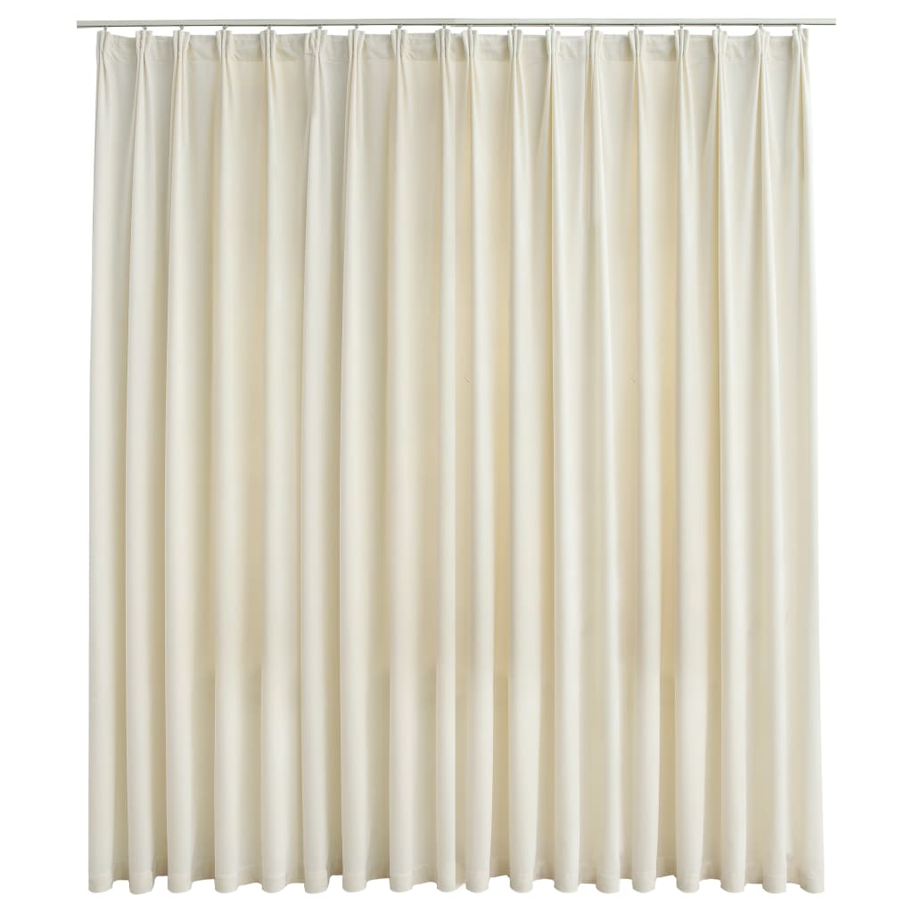 Gordijn verduisterend met haken 290x245 cm fluweel crème
