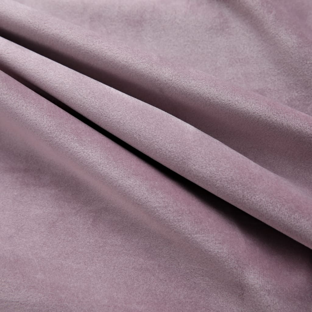 Gordijnen verduisterend met ringen 2 st 140x245 cm fluweel roze