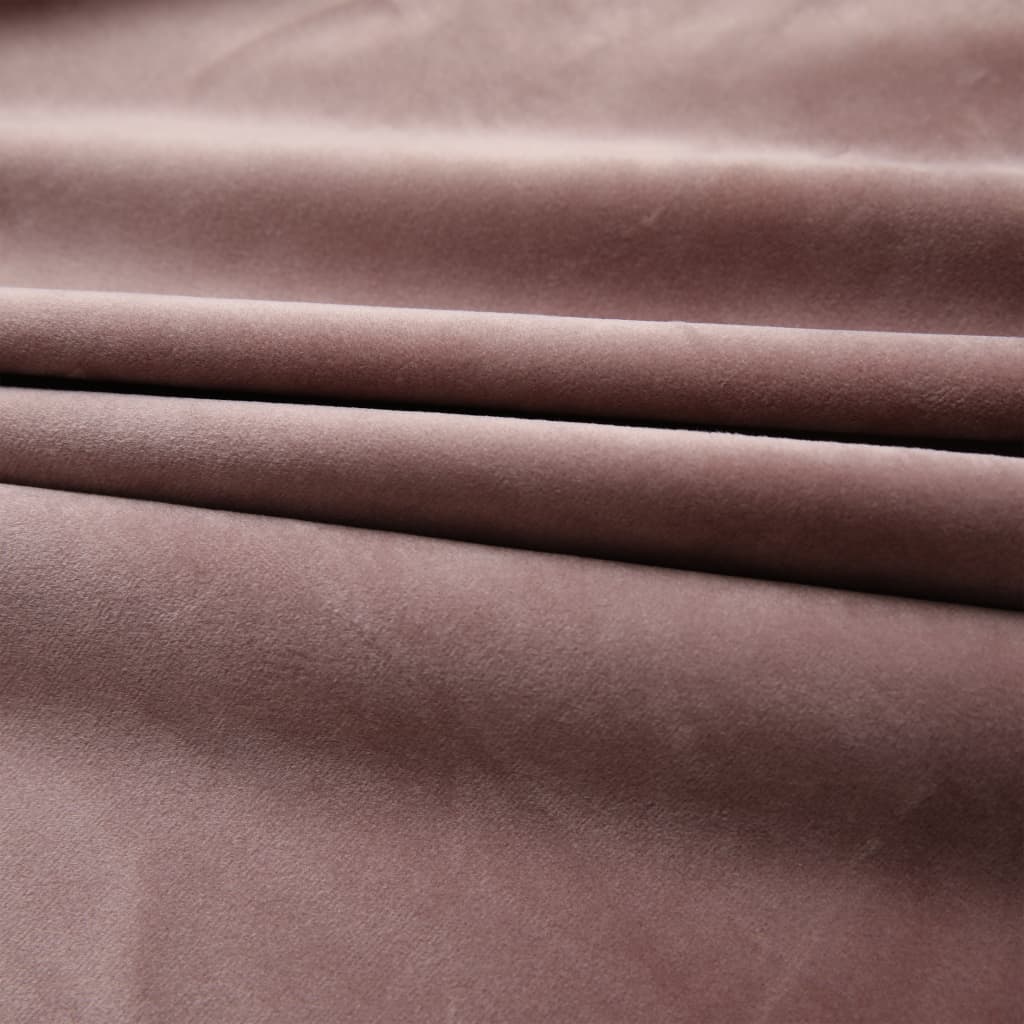 Gordijnen verduisterend 2 st met haken 140x225 cm fluweel roze