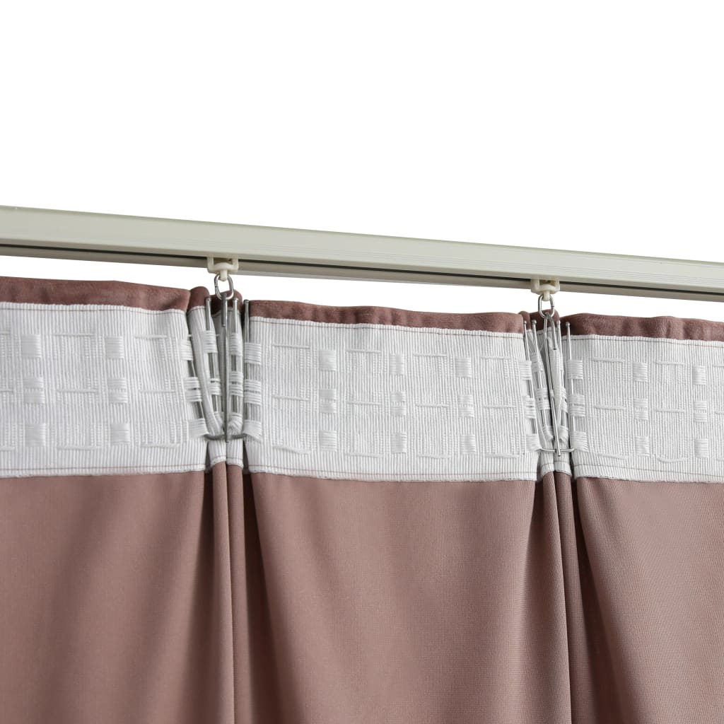 Gordijnen verduisterend 2 st met haken 140x225 cm fluweel roze