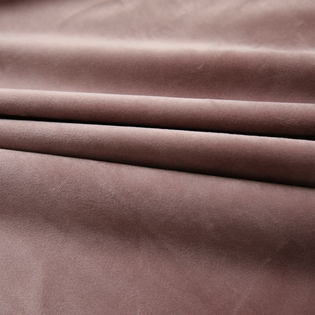 Gordijnen verduisterend 2 st met haken 140x245 cm fluweel roze