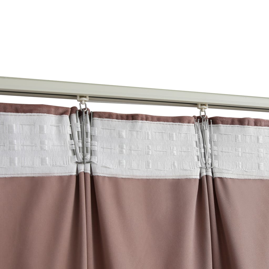 Gordijn verduisterend met haken 290x245 cm fluweel antiekroze