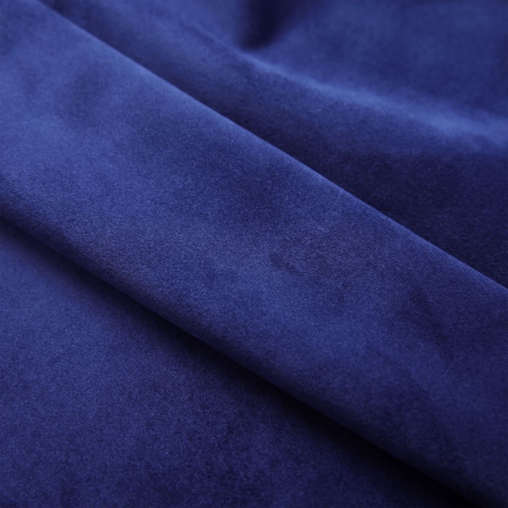 Gordijn verduisterend met ringen 2 st 140x225 cm fluweel blauw
