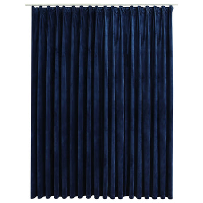 Gordijn verduisterend met haken 290x245 cm fluweel blauw