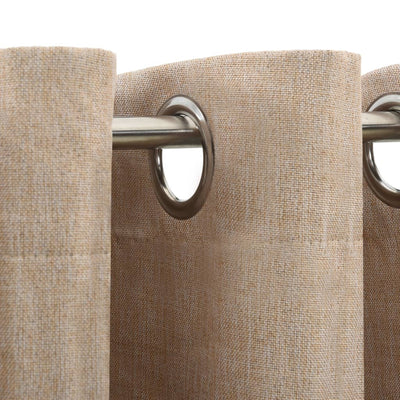 Gordijnen linnen-look verduisterend ogen 2 st 140x245 cm beige