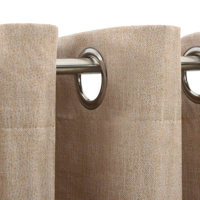 Gordijn linnen-look verduisterend met ogen 290x245 cm beige