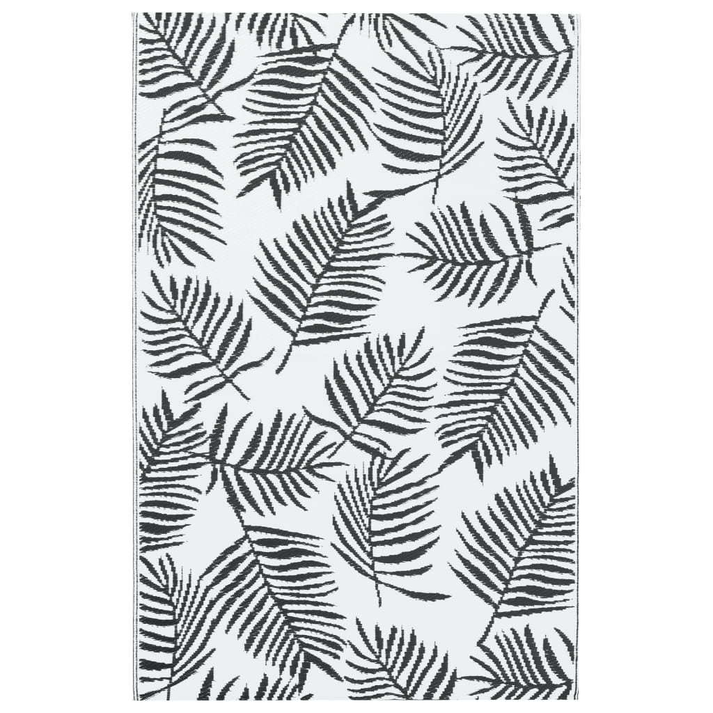 Buitenkleed 120x180 cm PP wit en zwart