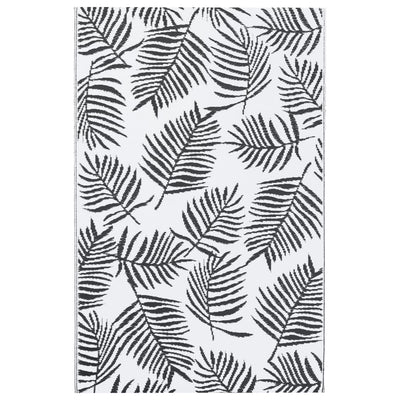 Buitenkleed 120x180 cm PP wit en zwart