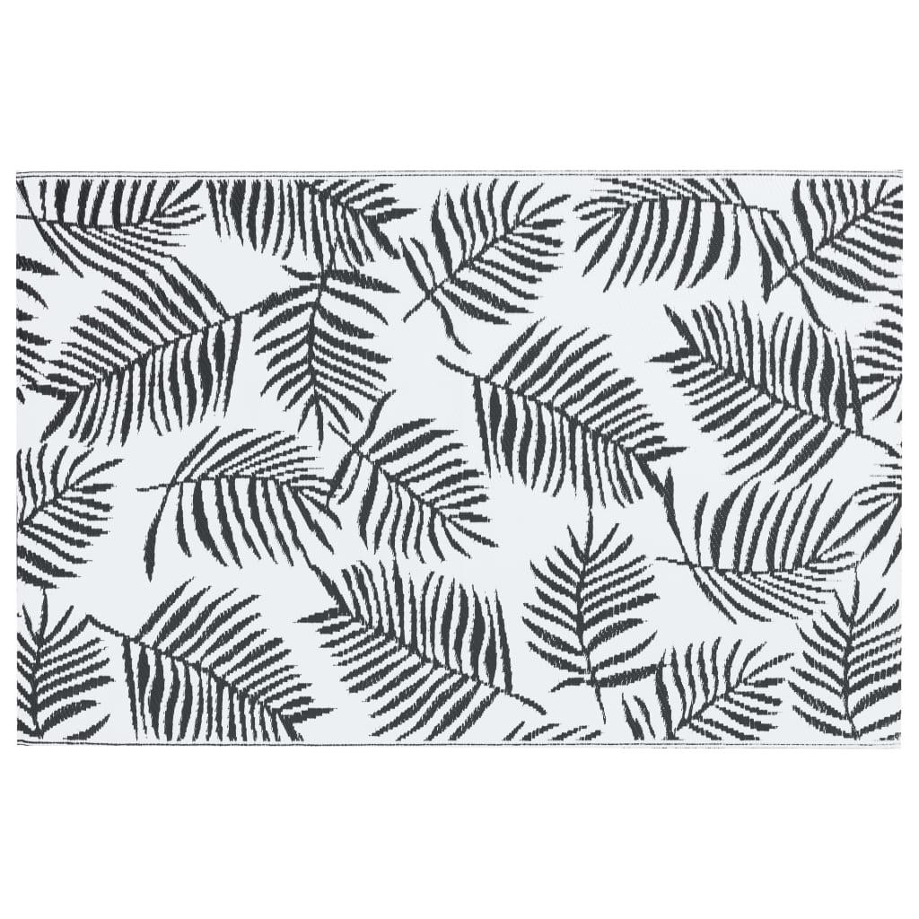 Buitenkleed 190x290 cm PP wit en zwart