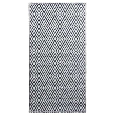 Buitenkleed 120x180 cm PP wit en zwart