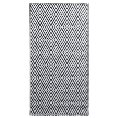 Buitenkleed 190x290 cm PP wit en zwart