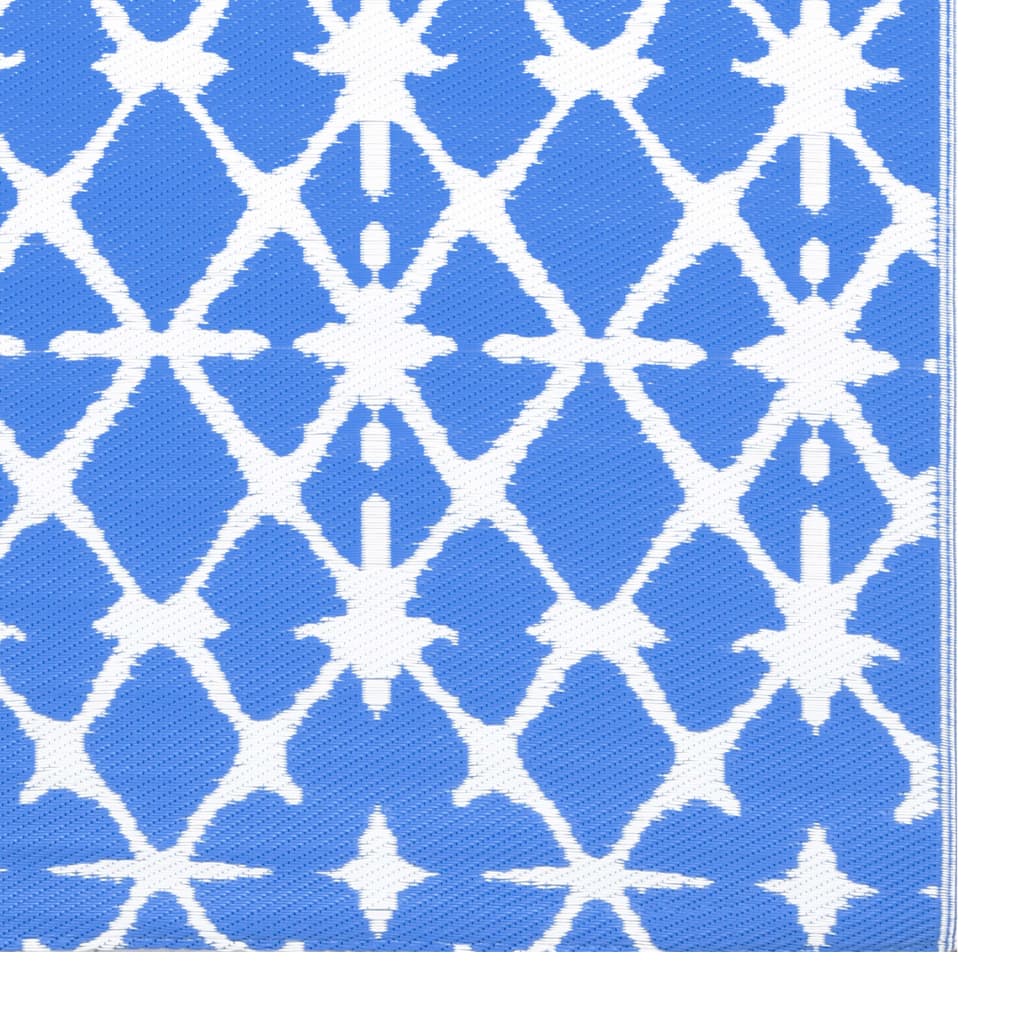 Buitenkleed 120x180 cm PP blauw en wit