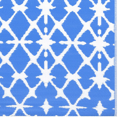 Buitenkleed 160x230 cm PP blauw en wit
