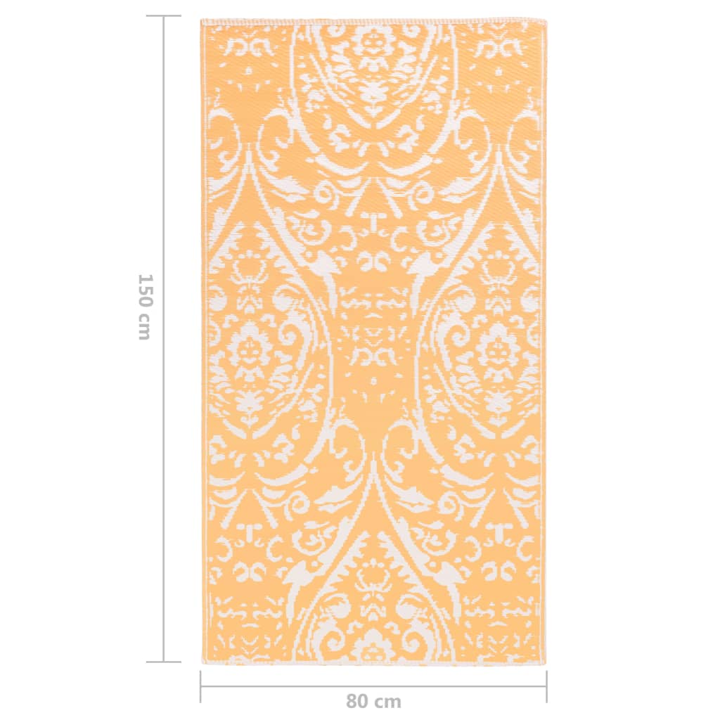 Buitenkleed 80x150 cm PP oranje en wit