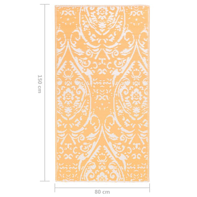 Buitenkleed 80x150 cm PP oranje en wit