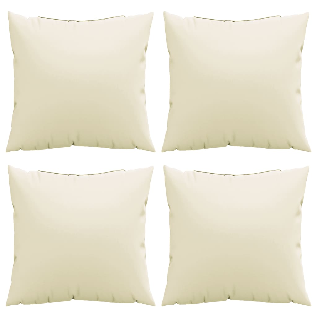 Sierkussens 4 st 40x40 cm stof crèmekleurig