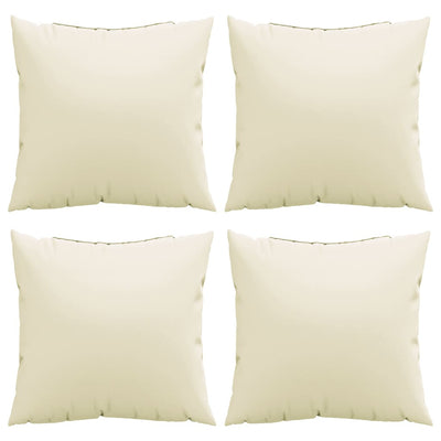Sierkussens 4 st 40x40 cm stof crèmekleurig