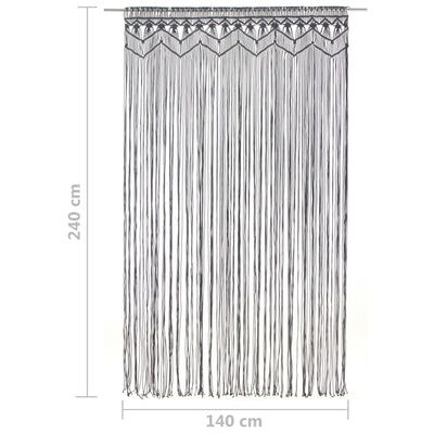 Gordijn macramé 140x240 cm katoen antraciet