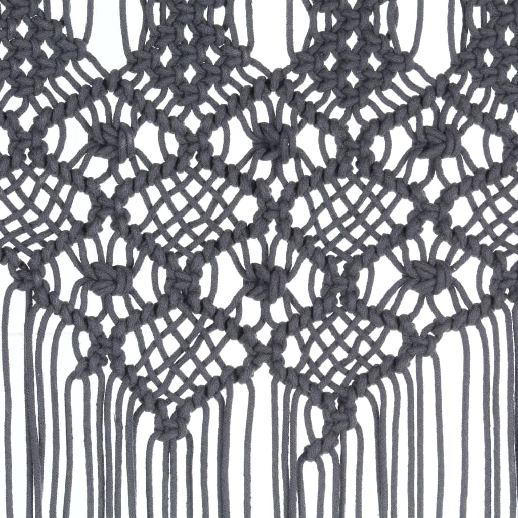 Gordijn macramé 140x240 cm katoen antraciet