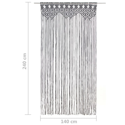 Gordijn macramé 140x240 cm katoen antraciet
