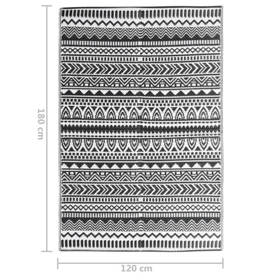 Buitenkleed 120x180 cm polypropeen zwart