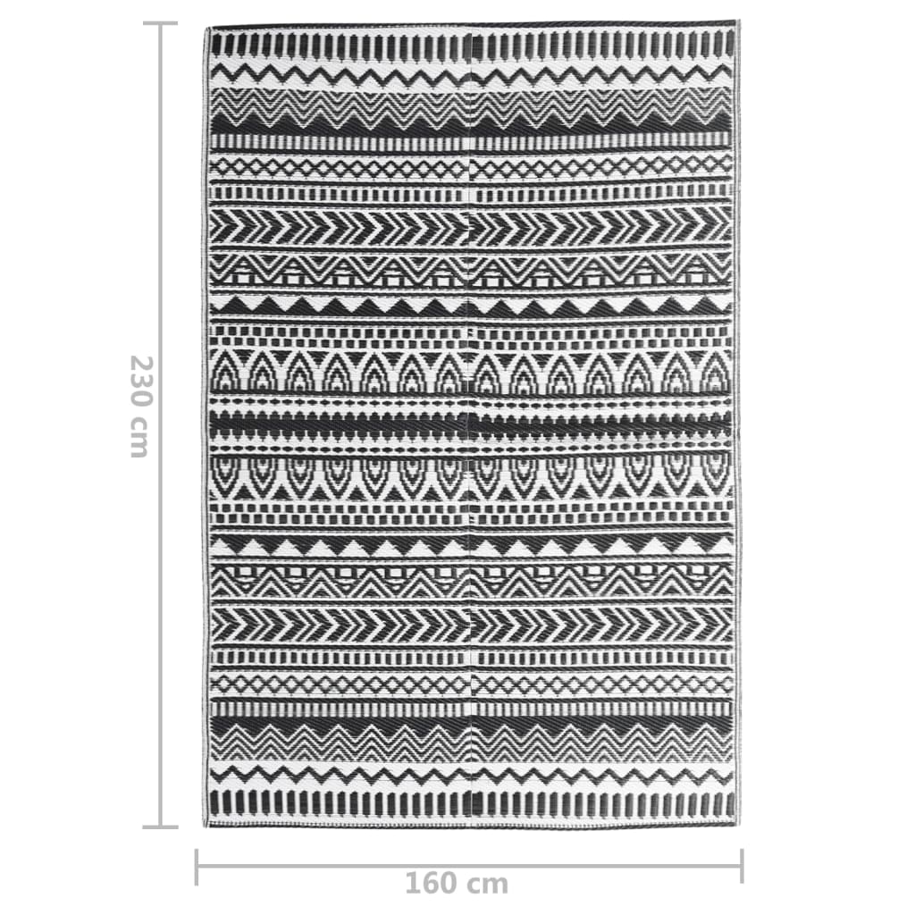 Buitenkleed 160x230 cm polypropeen zwart