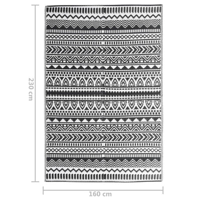 Buitenkleed 160x230 cm polypropeen zwart