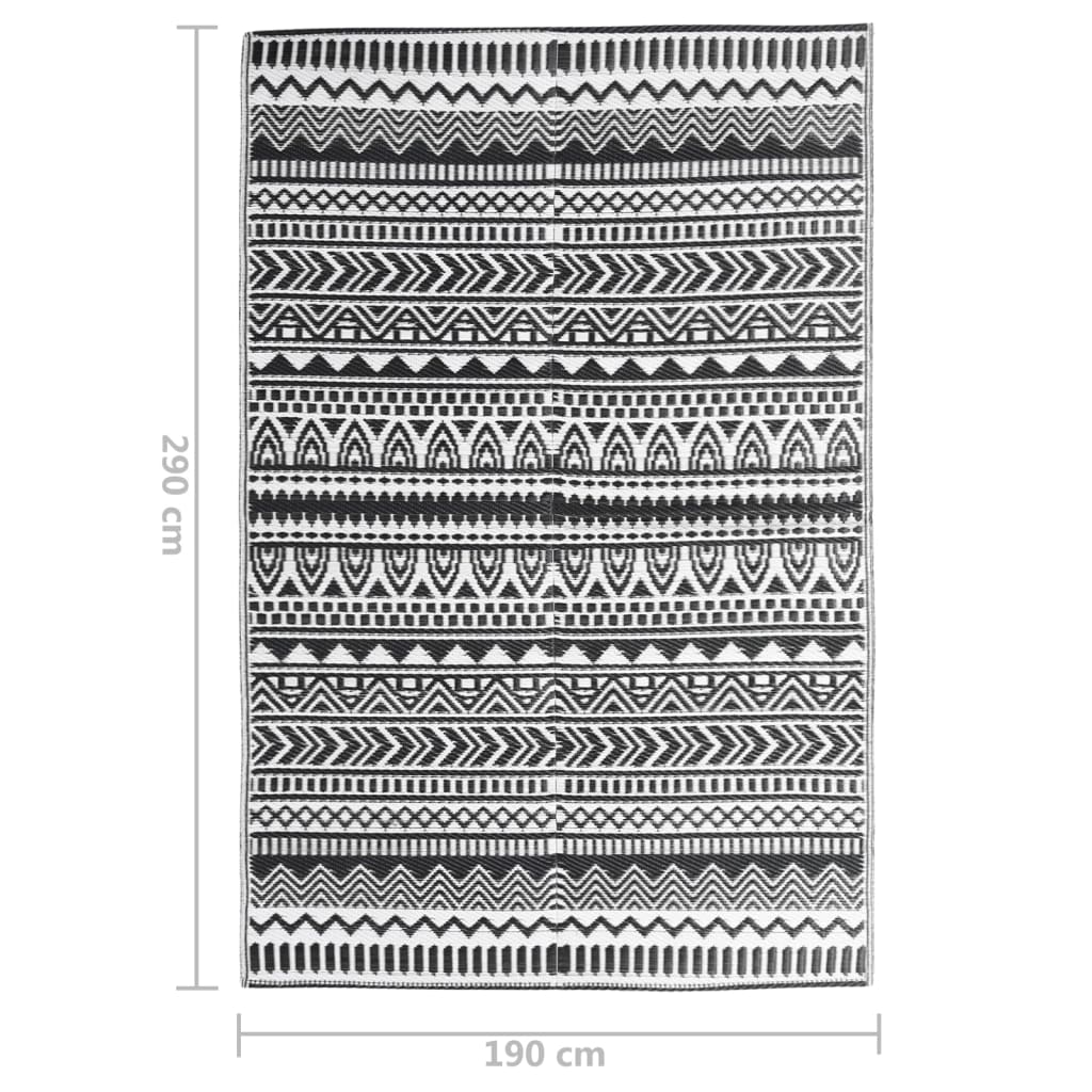 Buitenkleed 190x290 cm polypropeen zwart