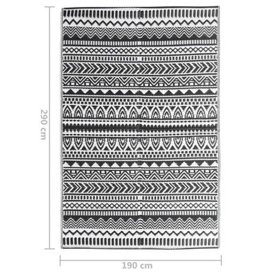 Buitenkleed 190x290 cm polypropeen zwart