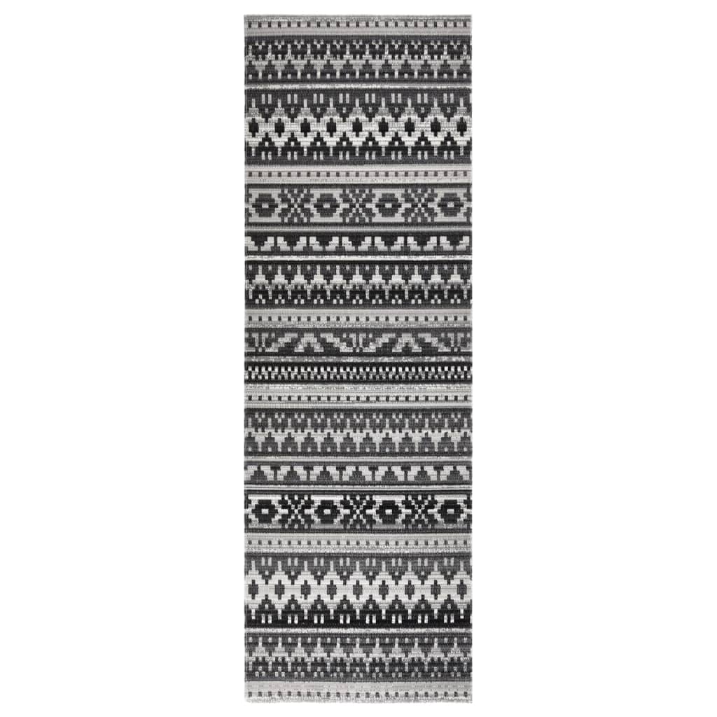 Buitenkleed platgeweven 80x250 cm donkergrijs