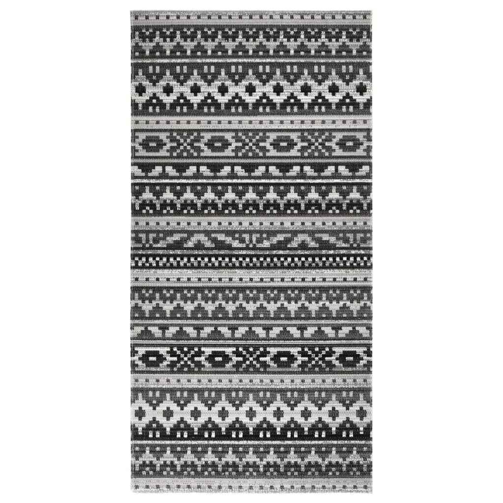 Buitenkleed platgeweven 100x200 cm donkergrijs