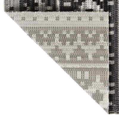 Buitenkleed platgeweven 100x200 cm donkergrijs