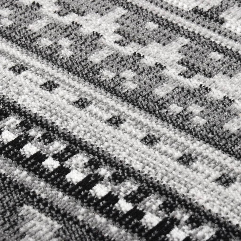 Buitenkleed platgeweven 100x200 cm donkergrijs