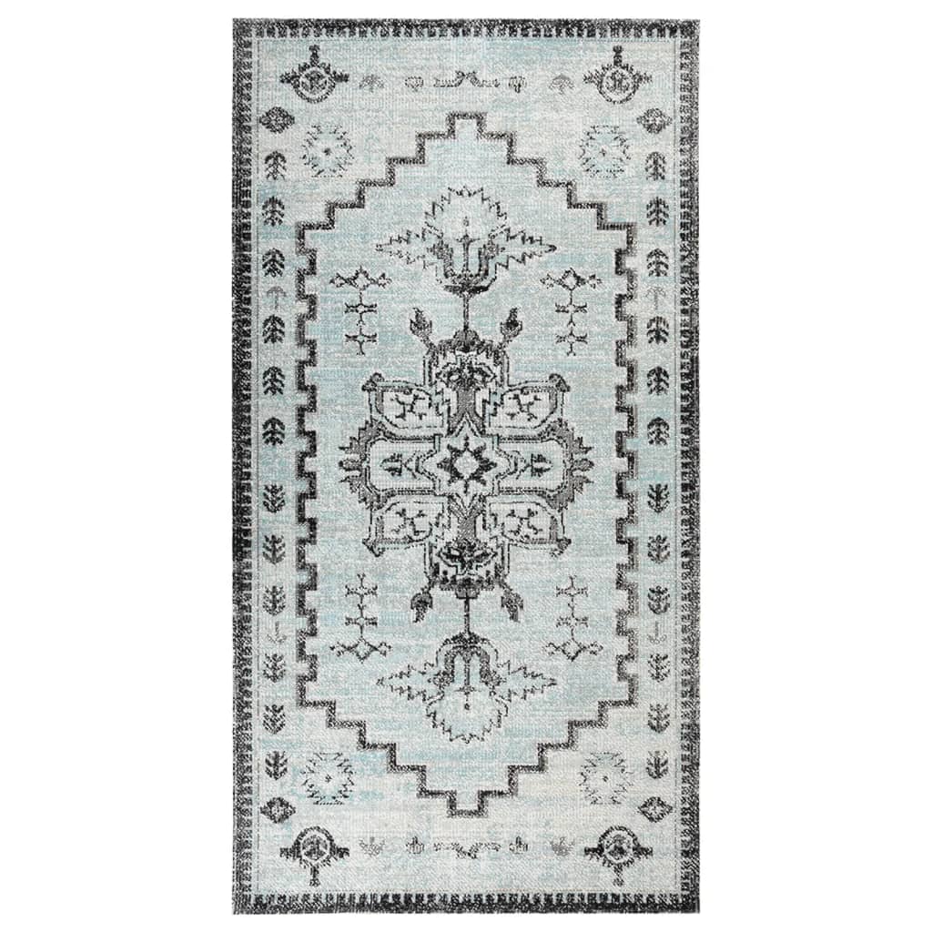 Buitenkleed platgeweven 80x150 cm groen en grijs