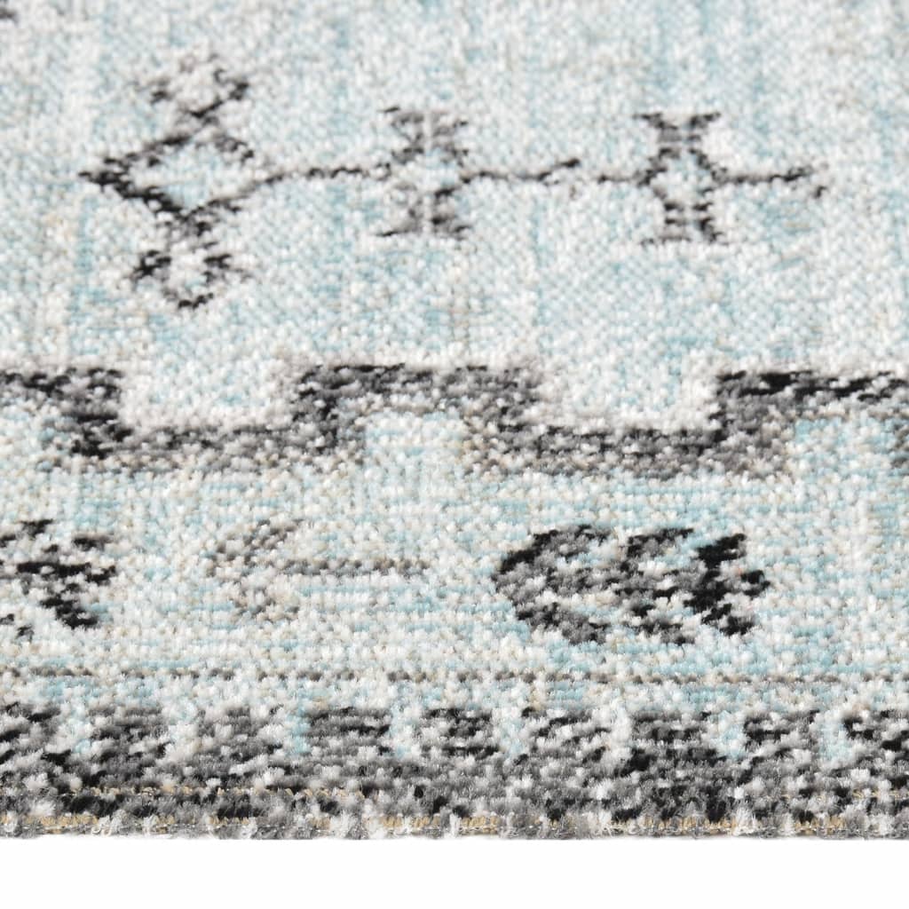 Buitenkleed platgeweven 80x250 cm groen en grijs