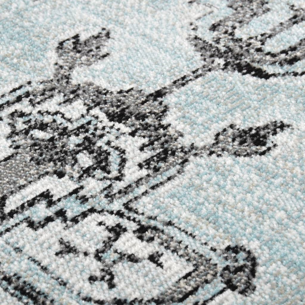 Buitenkleed platgeweven 80x250 cm groen en grijs