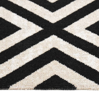 Buitenkleed platgeweven 115x170 cm zwart en beige