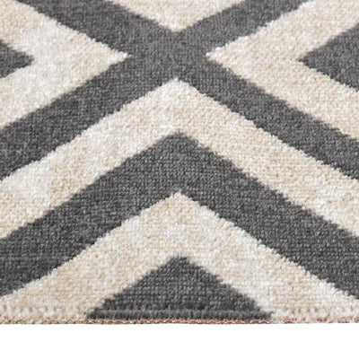 Buitenkleed platgeweven 80x150 cm lichtzwart en lichtbeige
