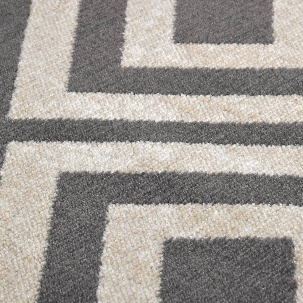 Buitenkleed platgeweven 115x170 cm lichtzwart en lichtbeige