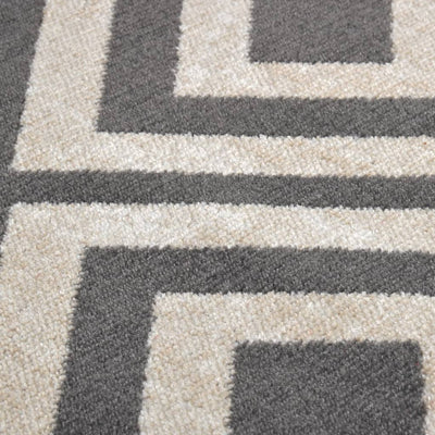 Buitenkleed platgeweven 115x170 cm lichtzwart en lichtbeige