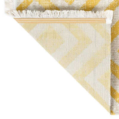 Buitenkleed platgeweven 115x170 cm geel en beige