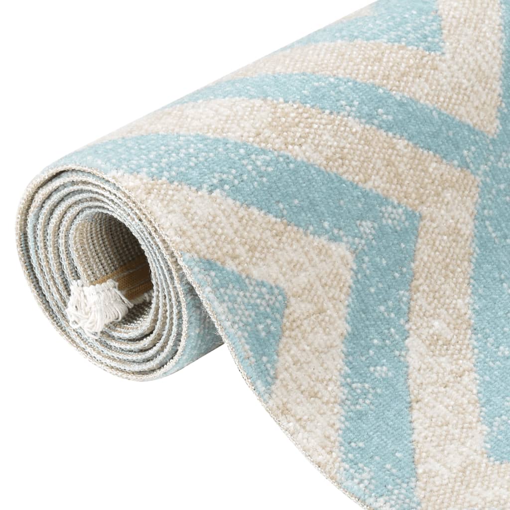 Buitenkleed platgeweven 115x170 cm groen en beige