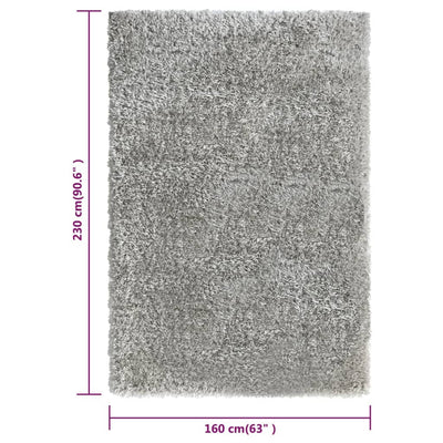 Vloerkleed shaggy hoogpolig 50 mm 160x230 cm grijs
