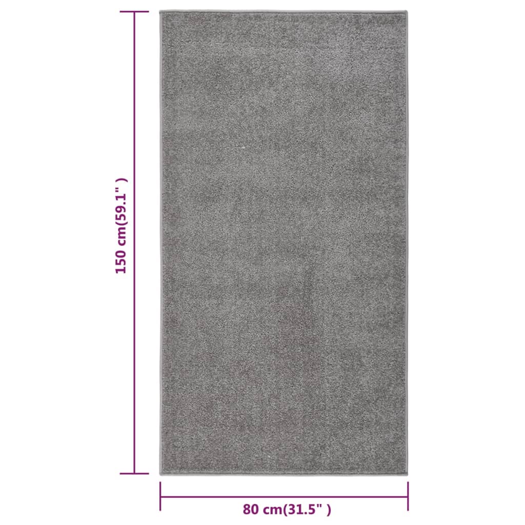 Vloerkleed kortpolig 80x150 cm grijs
