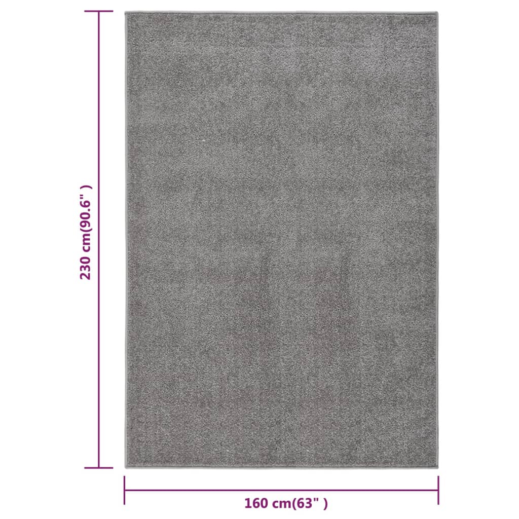 Vloerkleed kortpolig 160x230 cm grijs