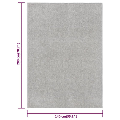 Vloerkleed kortpolig 140x200 cm lichtgrijs