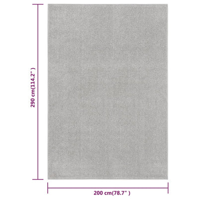Vloerkleed kortpolig 200x290 cm lichtgrijs
