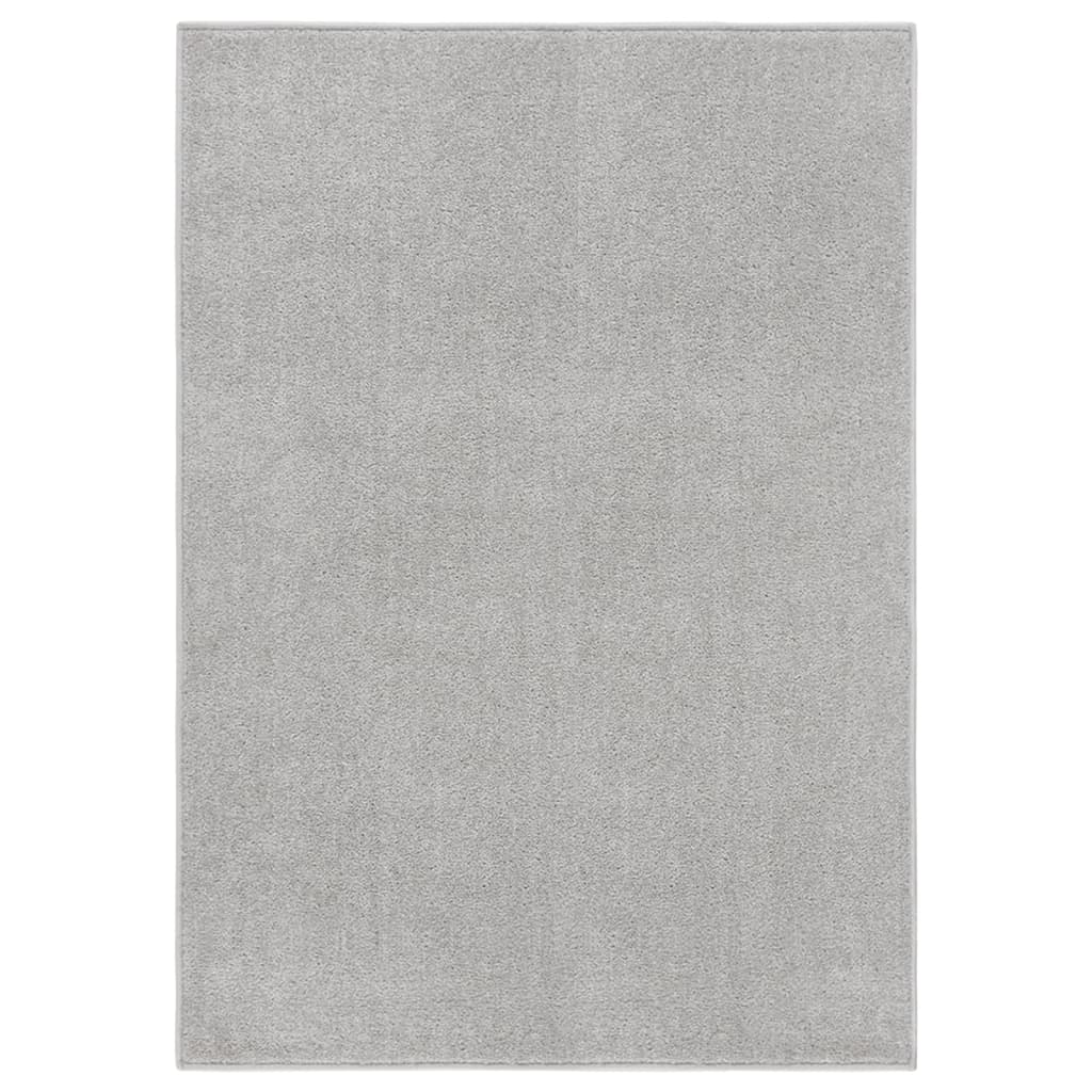 Vloerkleed kortpolig 240x340 cm lichtgrijs