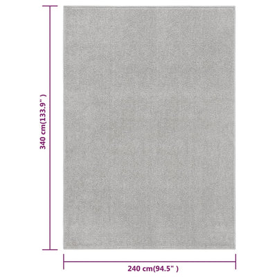 Vloerkleed kortpolig 240x340 cm lichtgrijs